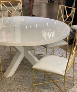 Worlds Away Greer Dining Table White Lacquer