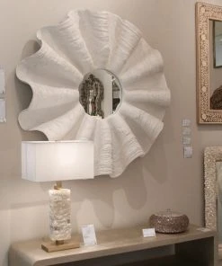 Made Goods Ava Mirror White Shell Resin Large